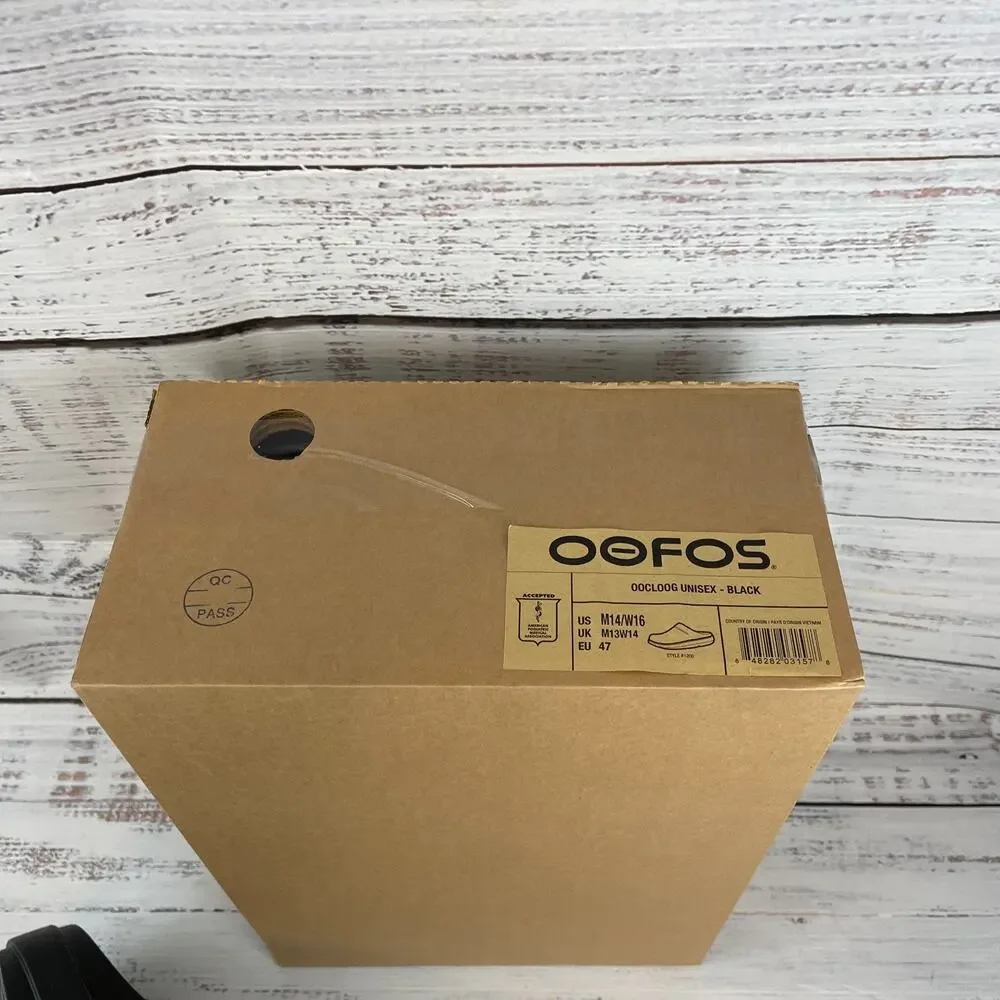 Oofos OOcloog Mens US 14 Recovery Clogs Black Slip In